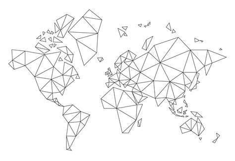 Polygonal Vector World Map On White Background 2894376 Vector Art At
