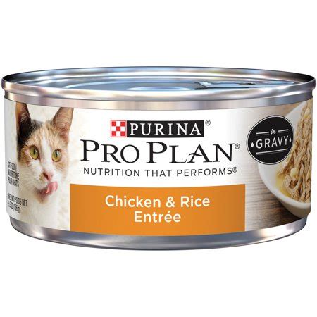 The 82 reviewed wet foods scored on average 5 / 10 paws, making purina pro plan a significantly below average wet cat food brand when compared against all other wet food manufacturer's products. Purina Pro Plan Adult Chicken & Rice Entree in Gravy Wet ...