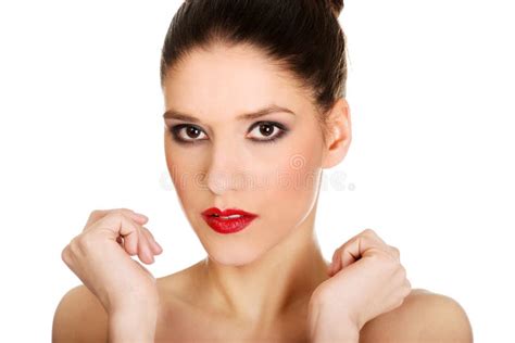Beautiful Topless Woman With Make Up Stock Image Image Of Natural
