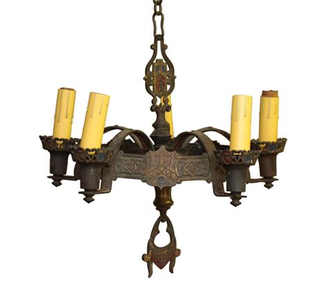 This wrought iron chandelier is completely hand forged. Five Light Spanish Revival Wrought Iron Chandelier | Olde ...