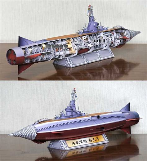 Atragon Very Detailed Gotengo Submarine Battleship Free Paper Model