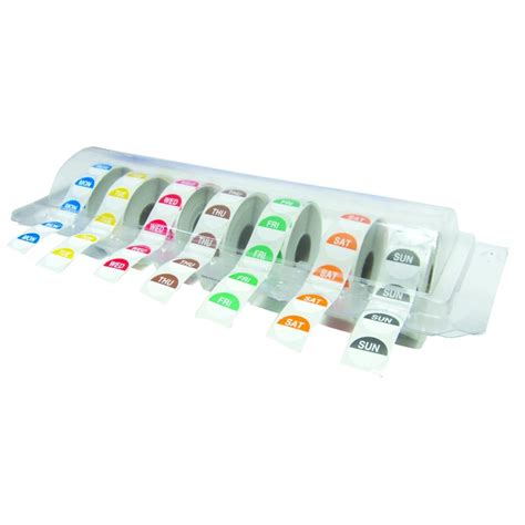 Genware 19mm 7 Days Day Dots W Dispenser 7 X 1000 Disposables From