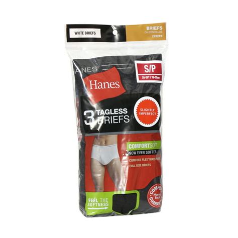 Hanes Hanes 3 Pack Mens Briefs Tagless Comfortsoft Full Rise Fit