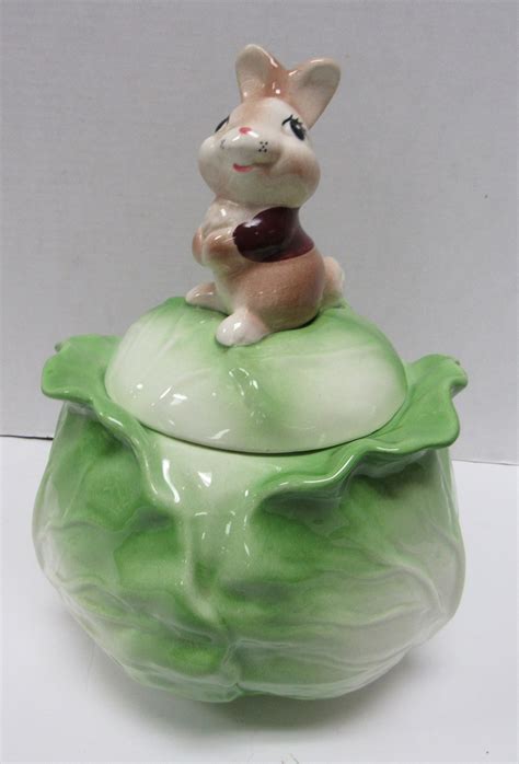 Metlox Rabbit On Cabbage Cookie Jar