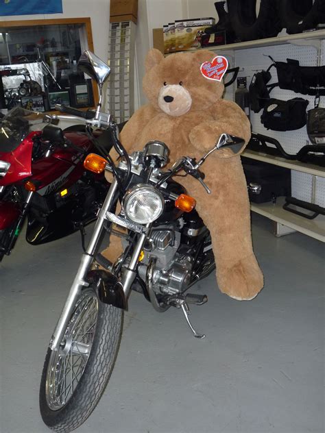 Big Hunka Love Bear Riding A Motorcycle Teddy Bear Cartoon Love