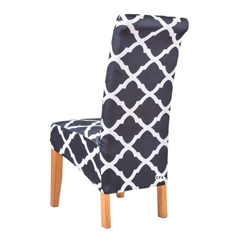 Black And White Geometric Chair Cover L Xl Chairfx Chair Covers