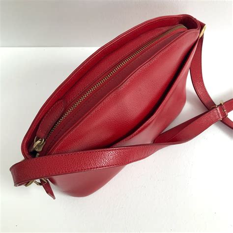 coach red leather crossbody bag