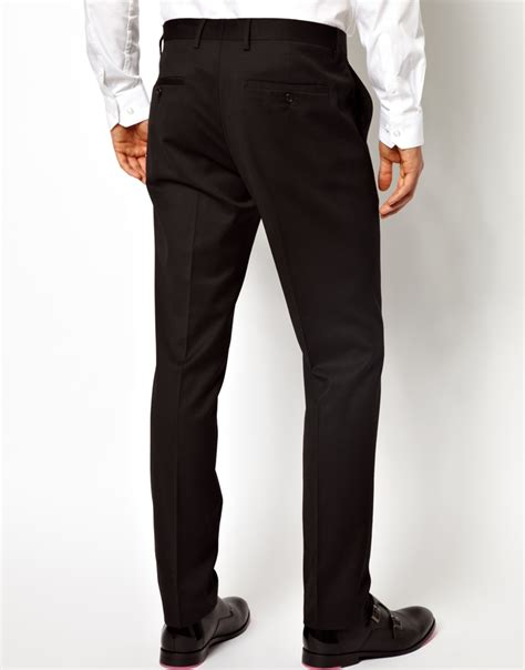 Lyst Asos Skinny Fit Tuxedo Trousers In Black For Men