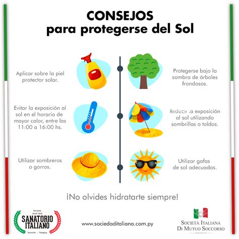 Consejos Para Protegerse Del Sol Sociedad Italiana