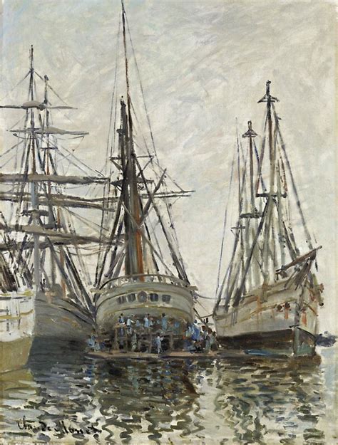 Claude Monet Boats In A Harbour 1873 Famous Paintings