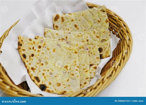 Tandoori Naan Bread Or Roti In A Basket Indian Clay Oven Baked Bread