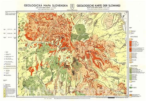 Historic Map 1943 Geologická Mapa Slovenska List Zlatá Bana