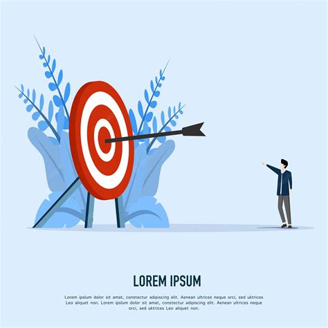 Premium Vector Set Success Goals Concept Businessman Pointing Arrow