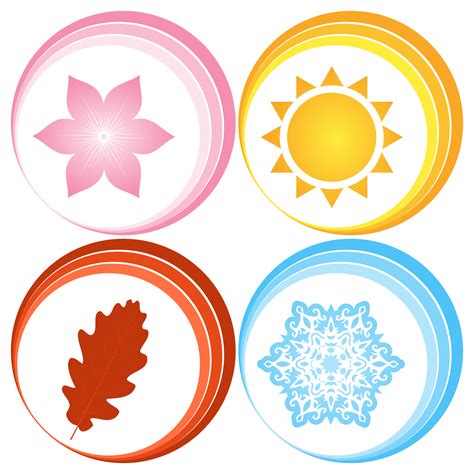 Symbols For Four Seasons Vector Clipart Image Free Stock Photo