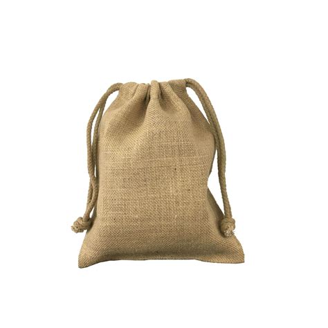Small jute drawstring pouch