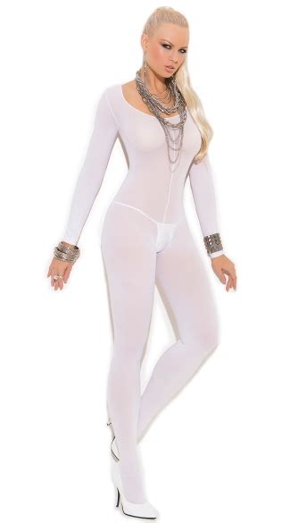 Plus Size Opaque Long Sleeve Bodystocking Opaque Body Stocking