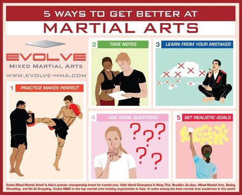 5 Ways To Get Better At Martial Arts Infographic Evolve Daily