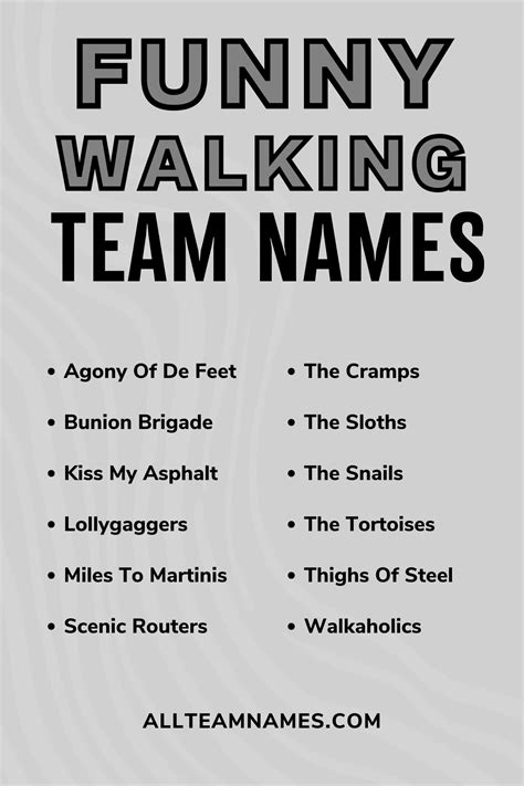 147 Walking Team Names To Step Up Your Game