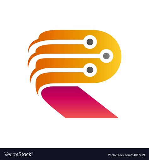 Letter R Tech Logo Royalty Free Vector Image Vectorstock