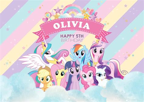 My Little Pony Backdrop Birthday Party Rainbow Event Backdrop Etsy In