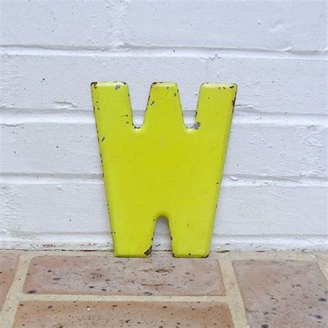 Vintage Metal Letter Sign Metal W Sign Chippy Painted Letter W Etsy