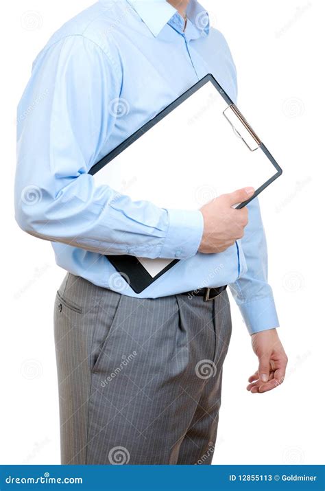 Man Holding A Clipboard Stock Image Image Of People 12855113
