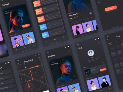Try the free advanced hairstyler! Reservation and haircut app_final by Zerry for RED on Dribbble