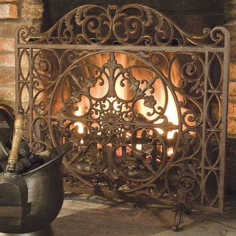 Art deco fireplace google search art deco zimmer art. Antique Style Ornate Copper Fire Screen in 2020 ...
