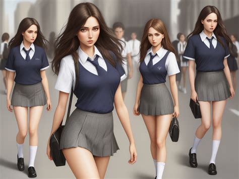 Convert Low Res To High Res Woman Diferrent Faces Group School Uniform