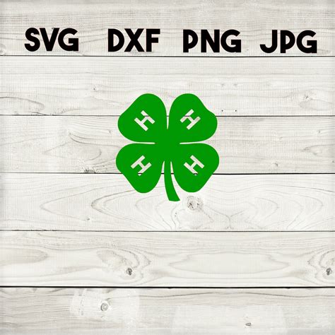 4h Clover Svg Dxf Png  Digital Download Silhouette Etsy Ireland