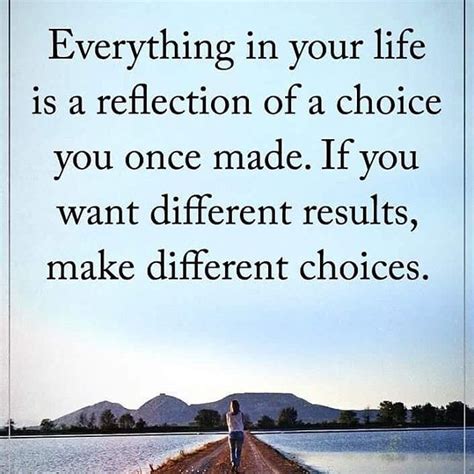 Everything In Your Life Is A Reflection Of A Choice You Once Made If