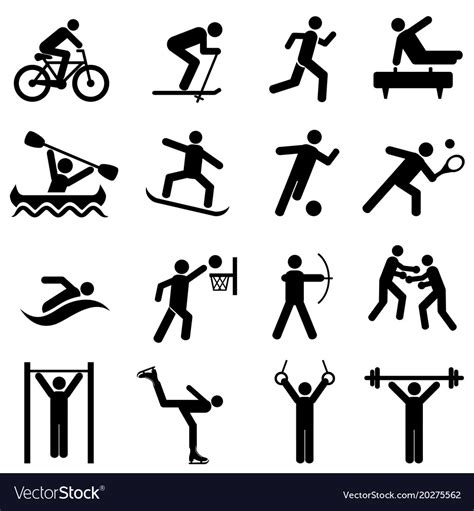 Sports Fitness Activity And Exercise Icons Vector Image