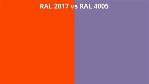 RAL 2017 Vs 4005 RAL Colour Chart UK