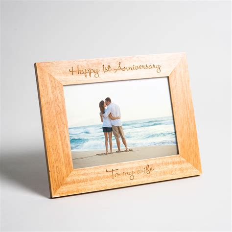 Engraved Wooden Photo Frame Two Messages Uk