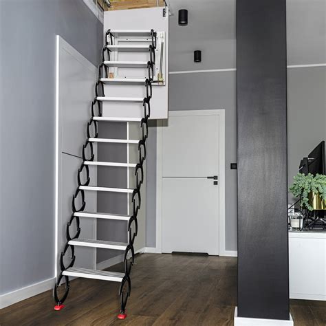 VEVOR Attic Steps Pull Down 12 Steps Attic Stairs Alloy Attic Access