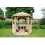 3m Premium Hexagonal Wooden Garden Gazebo With Timber Roof  Furnished