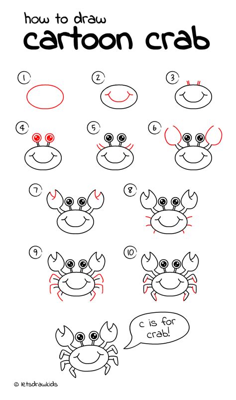 This awesome tutorial will show you how to draw a scorpion the easy way. How to draw Crab. Easy drawing, step by step, perfect for ...