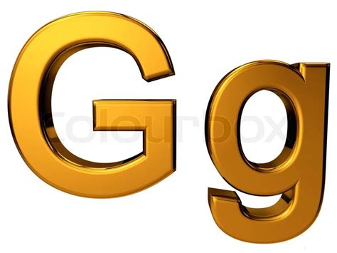 Gold Letter G Upper Case And Lower Case Stock Image Colourbox