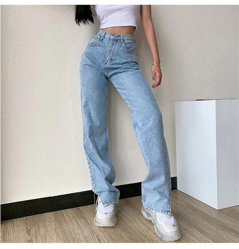 Y2k Baggy Jeans High Waisted Wide Leg Flare Jeans Straight Etsy