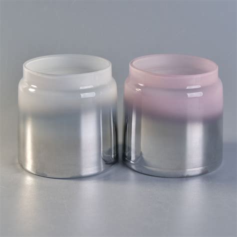 Popular Glass Candle Jar With Electroplating Effectglass