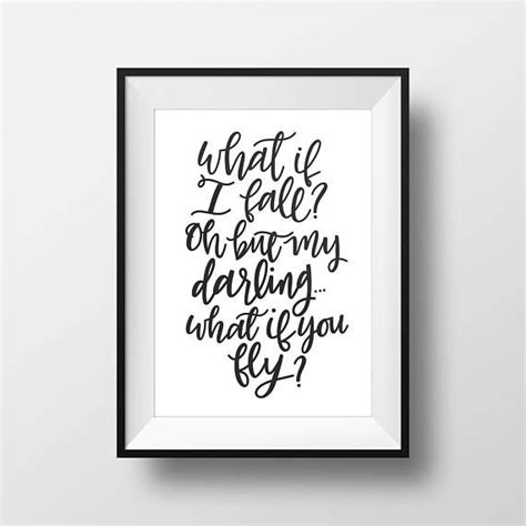digital download what if i fall quote wall print etsy hand lettered print wall quotes