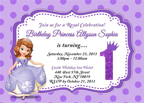 Sofia The First Birthday Invitation By Asapinvites On Etsy 1200