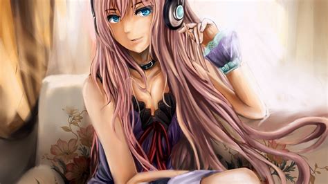 Cute Anime Girl Blue Eyes And Headphones Wallpapers
