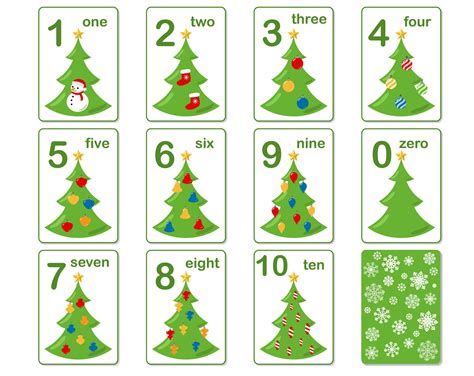Números De Navidad Flashcards Montessori Imprimible Hojas De Etsy