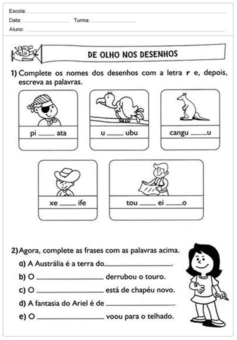 Atividade De 2 Ano De Portugues Educa
