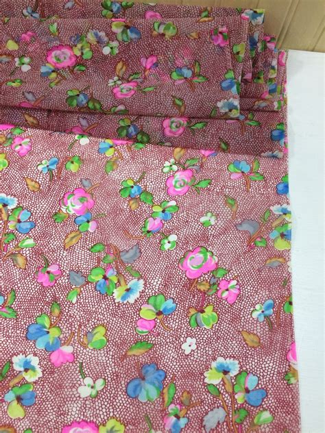 Sheer Floral Print Dress Fabric Fashion Blouse Scarf Craft Etsy