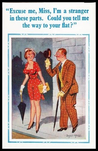 Early 1940s Signed Mcgill Romance Comic Risqué Postcard Stranger In