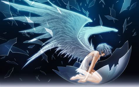 1680x1050 Anime Girl Wings Angel Persons Profile Wallpaper 