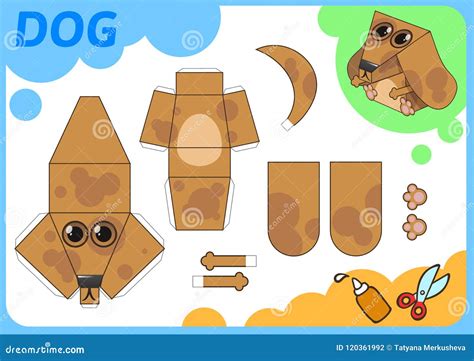 Funny Dog Paper Model Small Home Craft Project Paper Game Cut Out