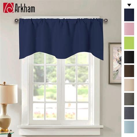Blue Valances For Windows Solid Color Short Curtain Valance Small